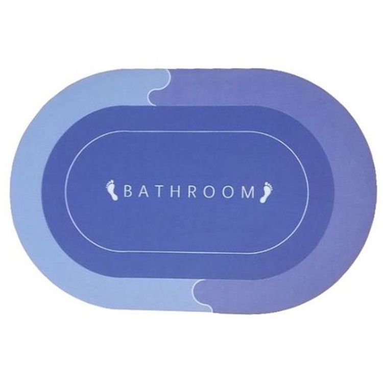 Килимок суперпоглинаючий у ванну Stenson 60x40 см овальний фіолетово-блакитний (26251) - фото 1