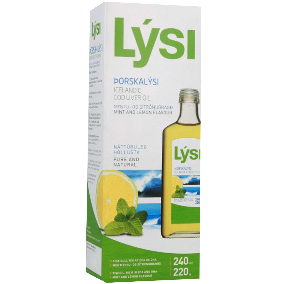 Омега-3 Lysi рыбий жир из печени трески с витаминами A, D, E со вкусом лимона и мяты 240 мл - фото 3