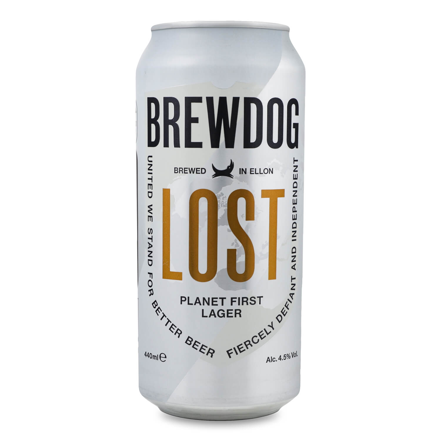 Пиво BrewDog Lost Lager, светлое, 4,5%, ж/б, 0,44 л (852358) - фото 1