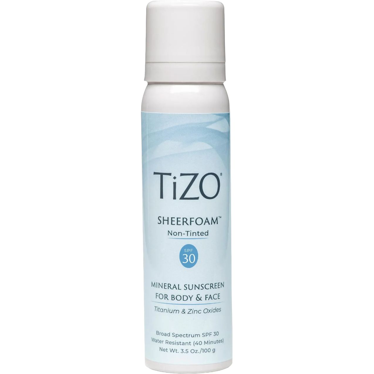 Пінка сонцезахисна для обличчя та тіла TiZO SheerFoam Body & Face Non-Tinted SPF 30, 100 г - фото 1