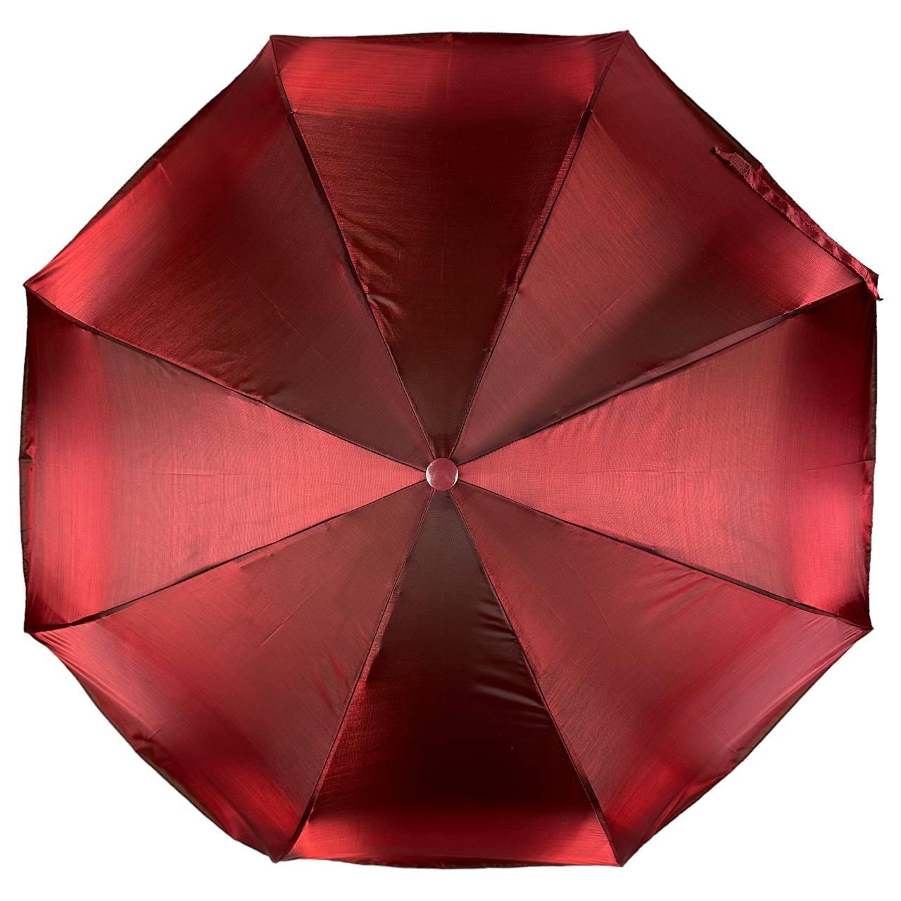 Женский складной зонтик полуавтомат Toprain 97 см бордовый - фото 3