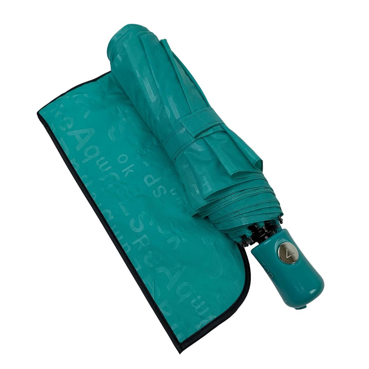 Женский складной зонтик полуавтомат Toprain 97 см бирюзовый - фото 4