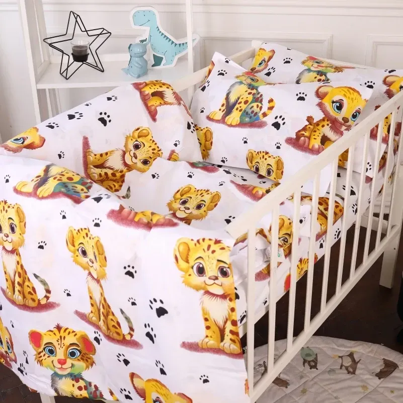 Комплект постільної білизни MirSon Бязь Kids Time 20-0034 King Tiger 110x140 см (2200009639081) - фото 1