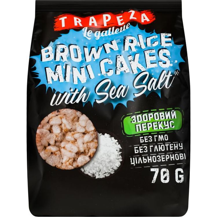 Мини-хлебцы Trapeza рисовые с морской солью 70 г (903235) - фото 1