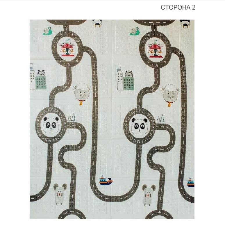 Детский двухсторонний складной коврик Poppet Прогулка и Дорожные путешествия, 150х180 см (PP006-150) - фото 3