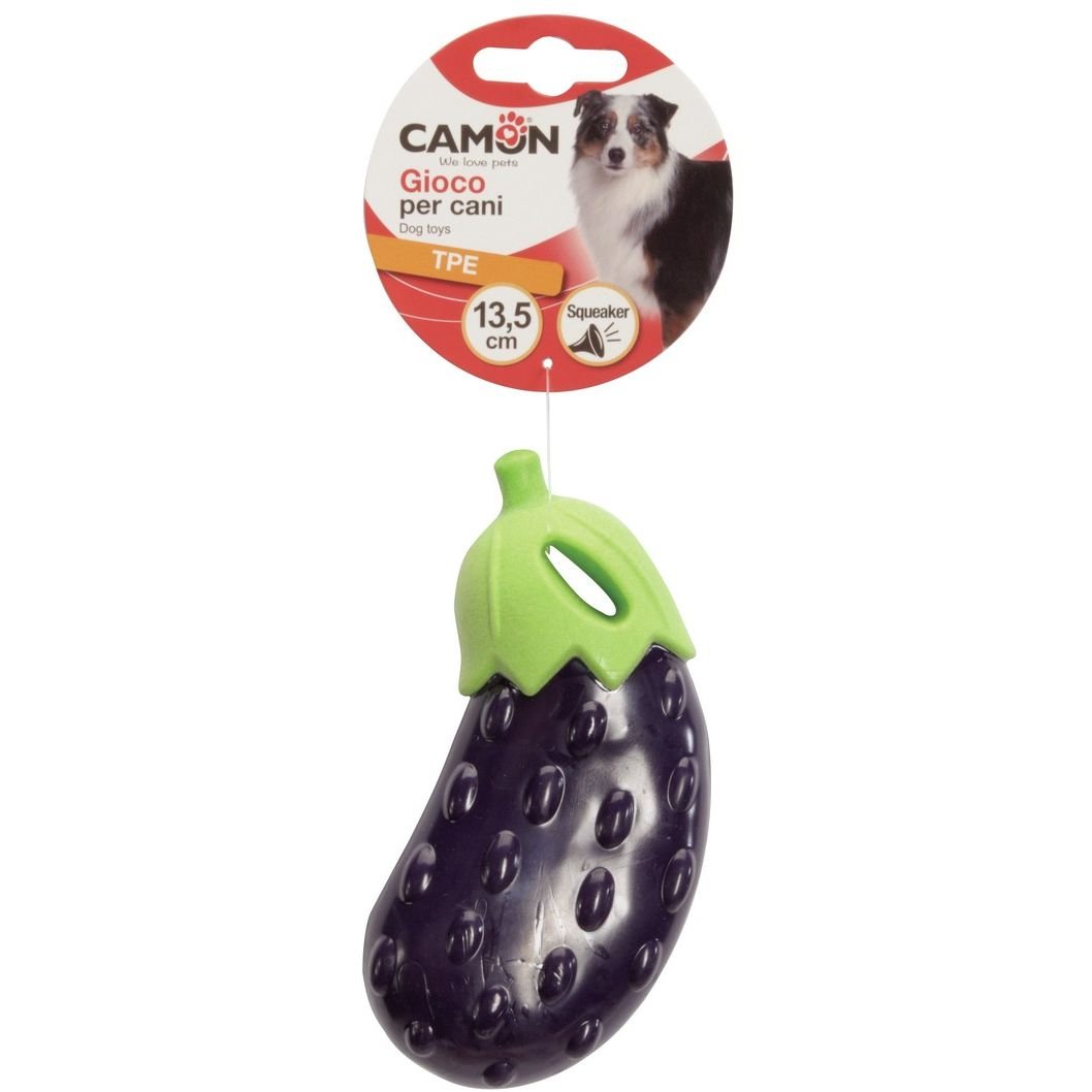 Іграшка для собак Camon баклажан, з пищалкою, 13,5 см - фото 1