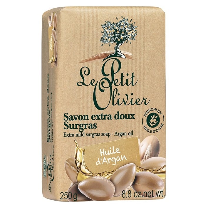 Мыло экстранежное Le Petit Olivier 100% vegetal oils soap, с экстрактом арганового масла, 250 г (3549620005592) - фото 1