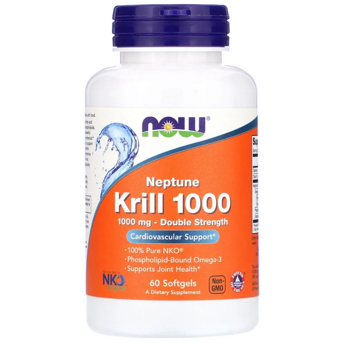 Крылевый жир Now Foods Neptune Krill 1000 Double Strength 60 желатиновых капсул - фото 1