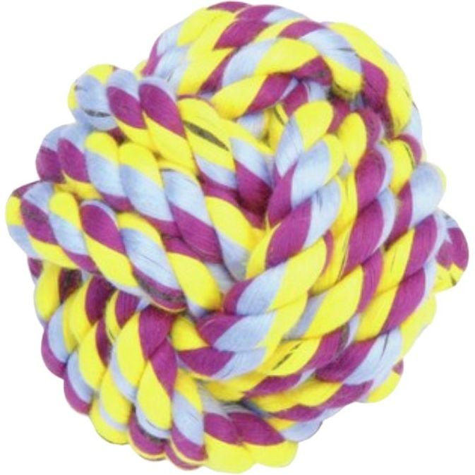 Іграшка для собак Camon Плетений м'яч Плюс, бавовна, 8 см - фото 1