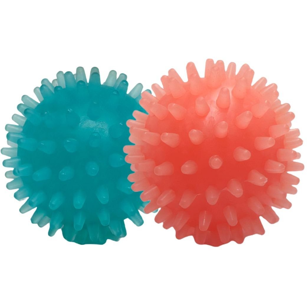 Набор игрушек для собак Fox Мячи с шипами, с ароматом ванили, 4 см, 1 шт., синий и оранжевый - фото 1