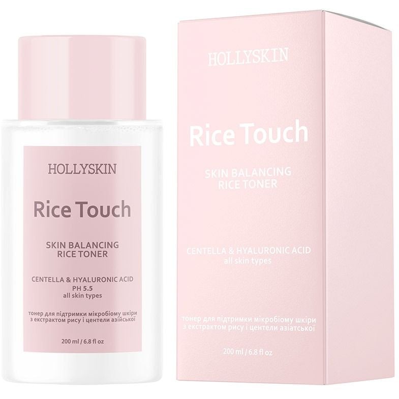 Тонер Hollyskin Rice Touch для поддержания микробиома кожи с центеллой азиатской 200 мл (0299h) - фото 1