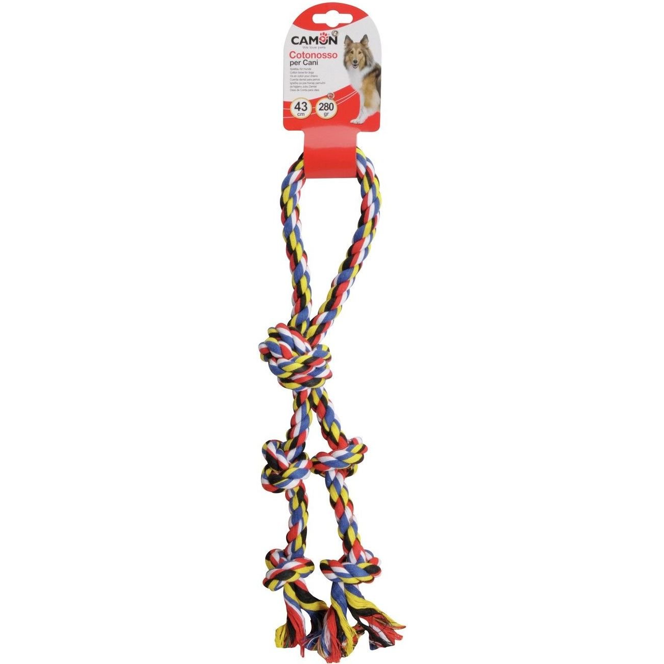 Игрушка для собак Camon Косточка из хлопковой веревки, 43 см, в ассортименте - фото 2