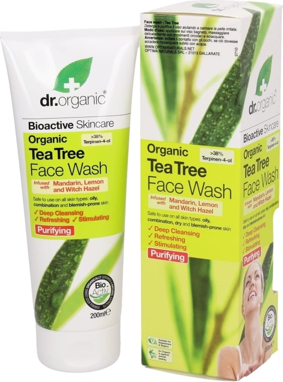 Гель очищающий для лица с экстрактом чайного дерева Dr. Organic Tea Tree Face Wash 200 мл - фото 2