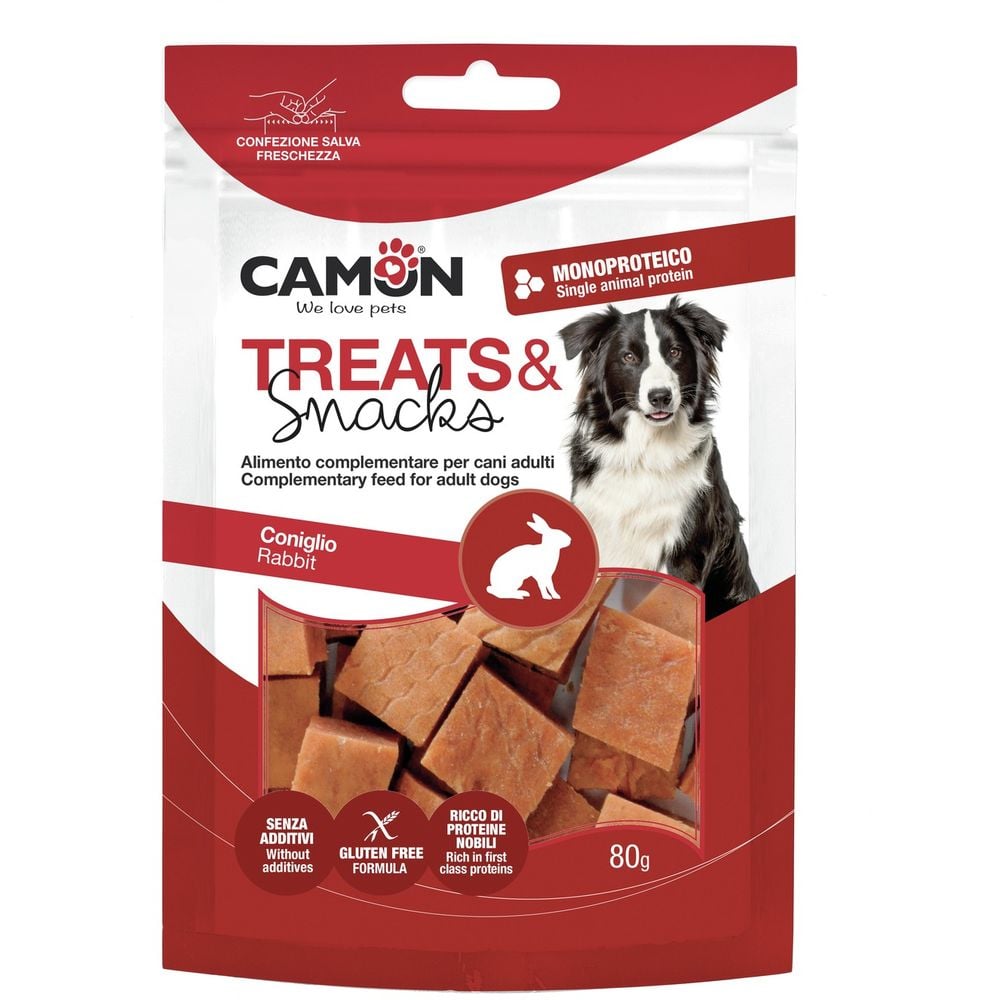 Ласощі для собак Camon Treats & Snacks Кубики з кролика 80 г - фото 1
