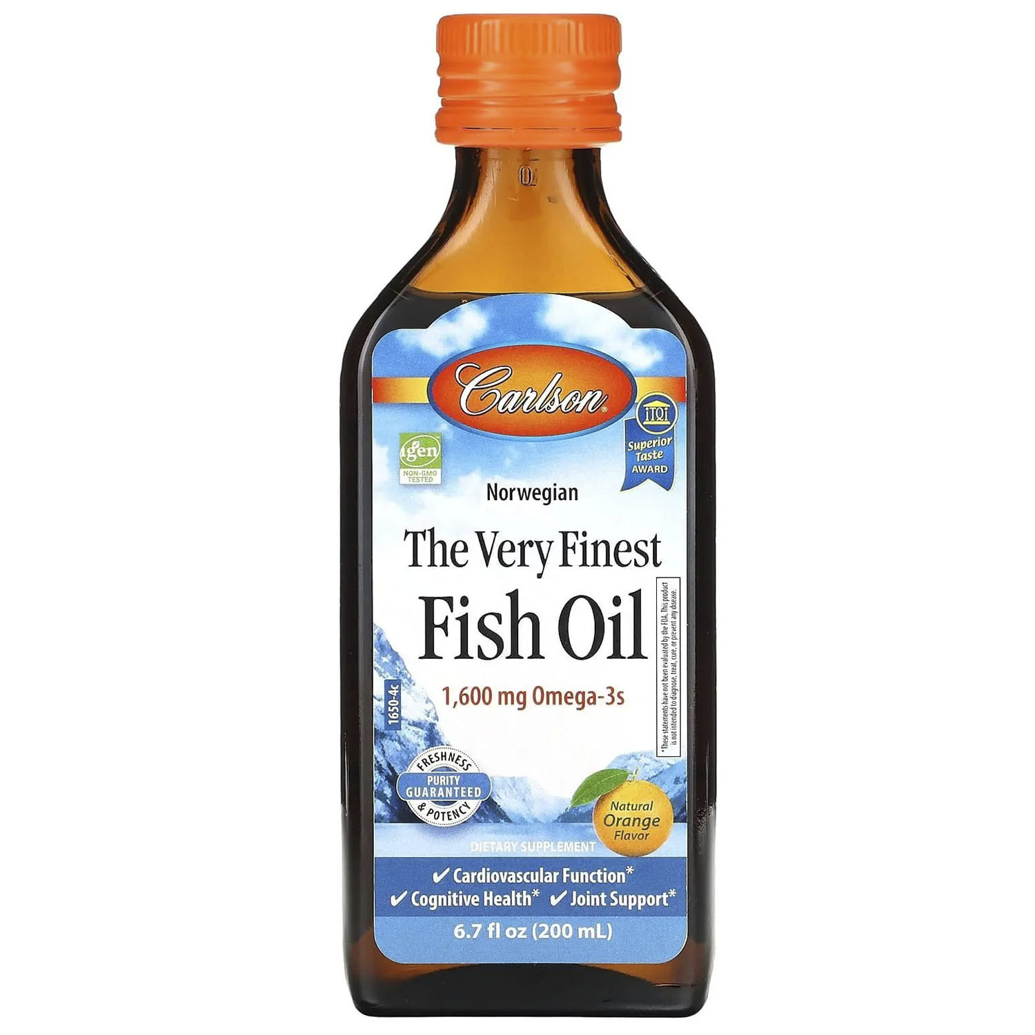 Риб'ячий жир Carlson Fish Oil норвезький апельсин 200 мл - фото 1