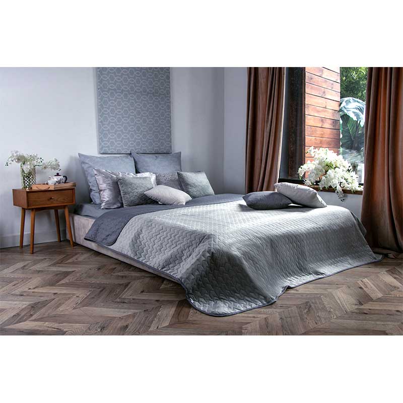 Декоративное покрывало Руно VeLour Grey, 240x220 см, серый (330.55_Grey) - фото 3