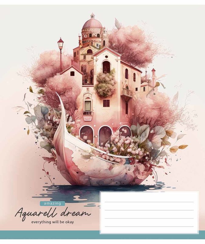 Зошит загальний Школярик Aquarell dream у клітинку 48 аркушів 10 шт. (048-3289K) - фото 2