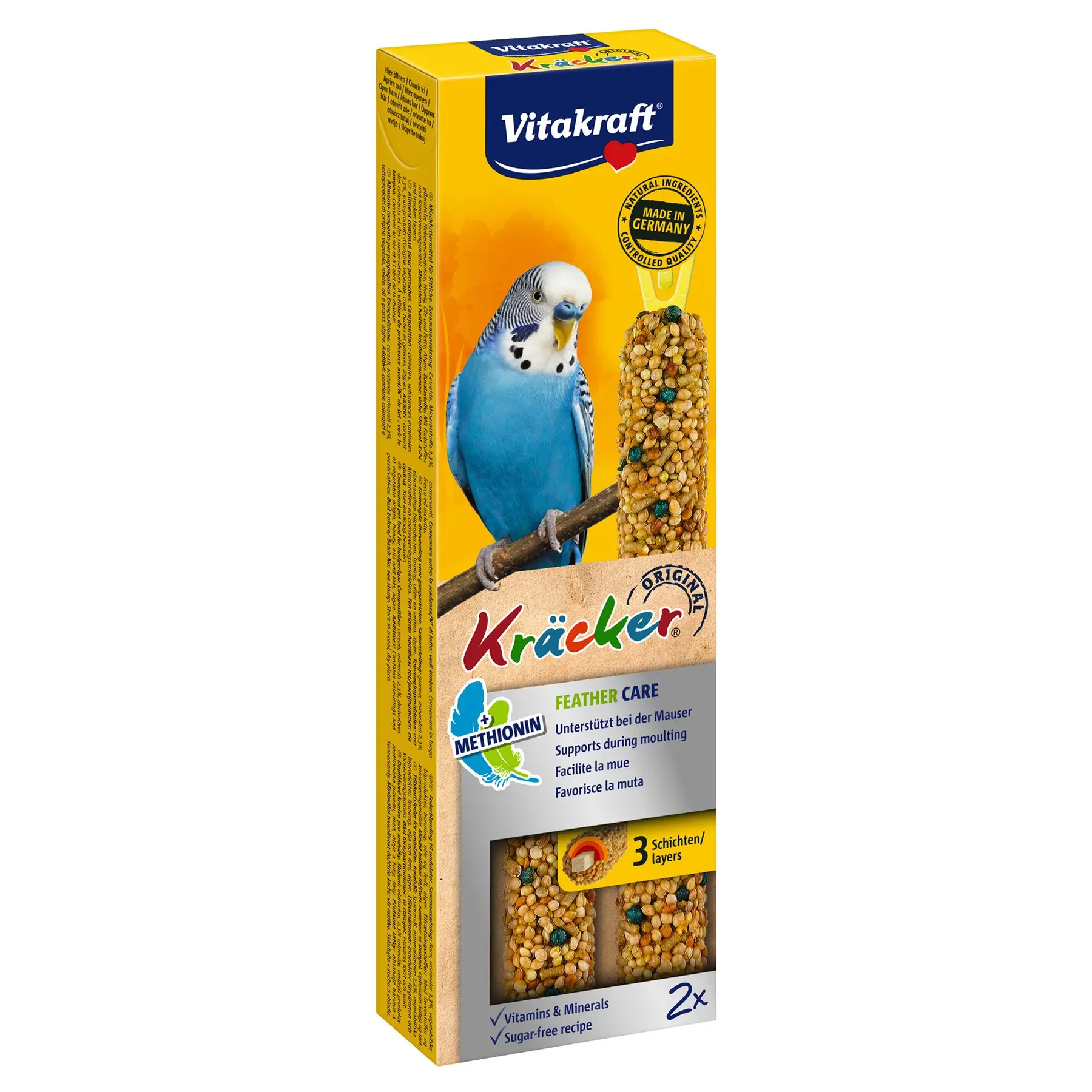 Фото - Корм для птахів Vitakraft Ласощі для хвилястих папуг  Kracker Original Feather Care, 2 шт., 