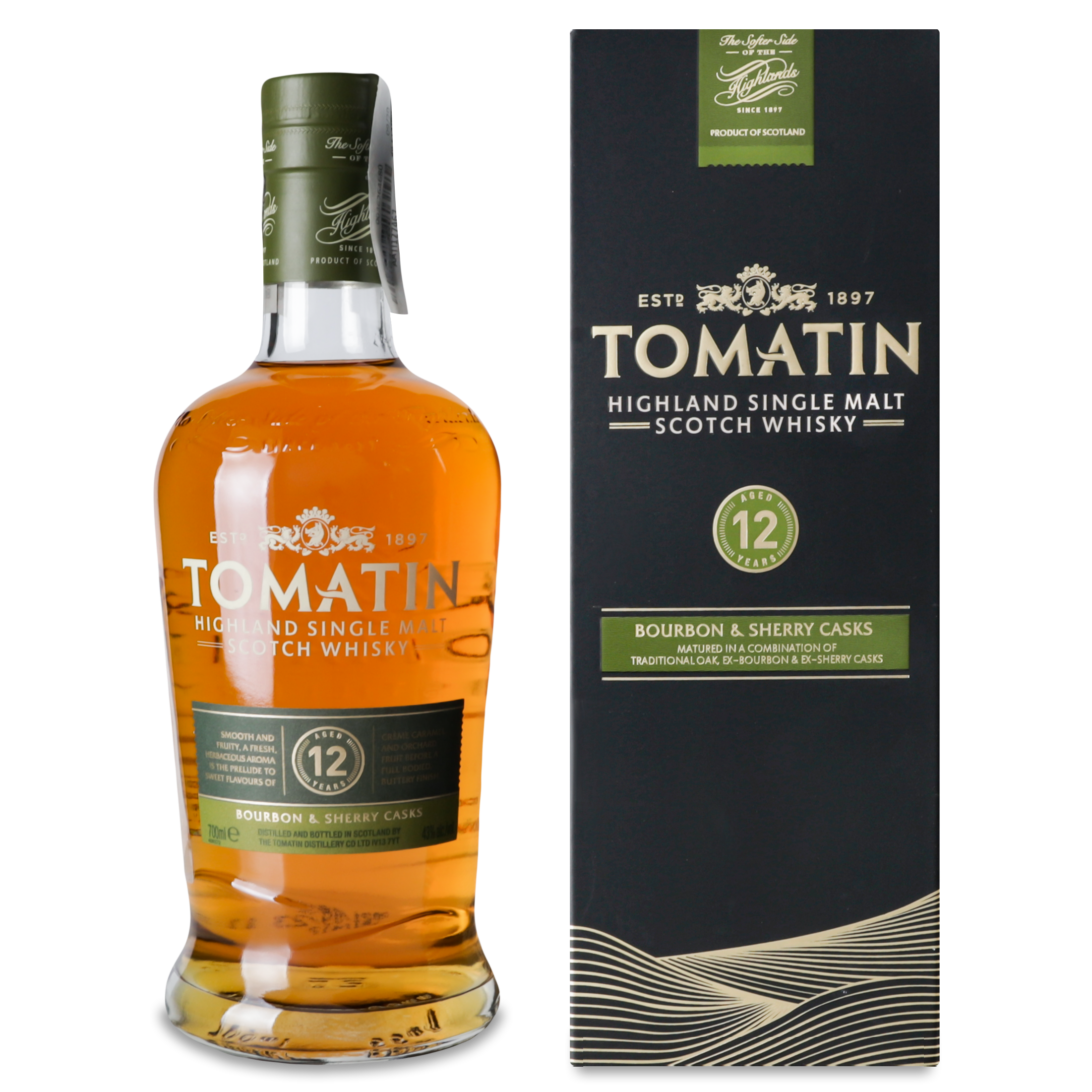 Віски Tomatin 12 yо Single Malt Scotch Whisky 43% 0.7 л - фото 1