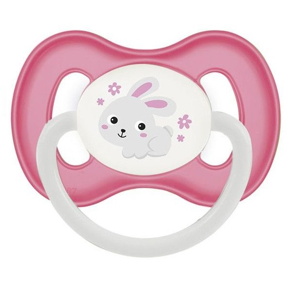 Пустушка латексна Canpol Babies Bunny&Company, кругла, 6-18 міс., рожевий (23/278_pin) - фото 1