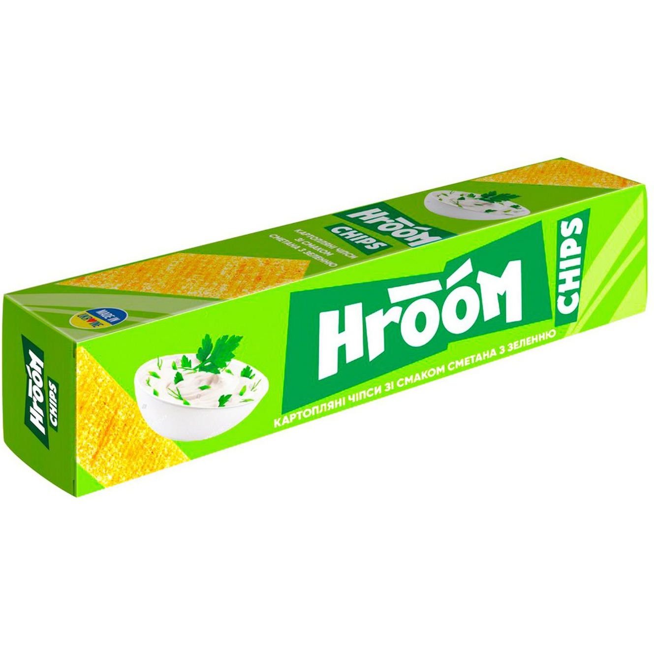 Чипсы Hroom! со вкусом сметаны и зелени 50 г (808371) - фото 1