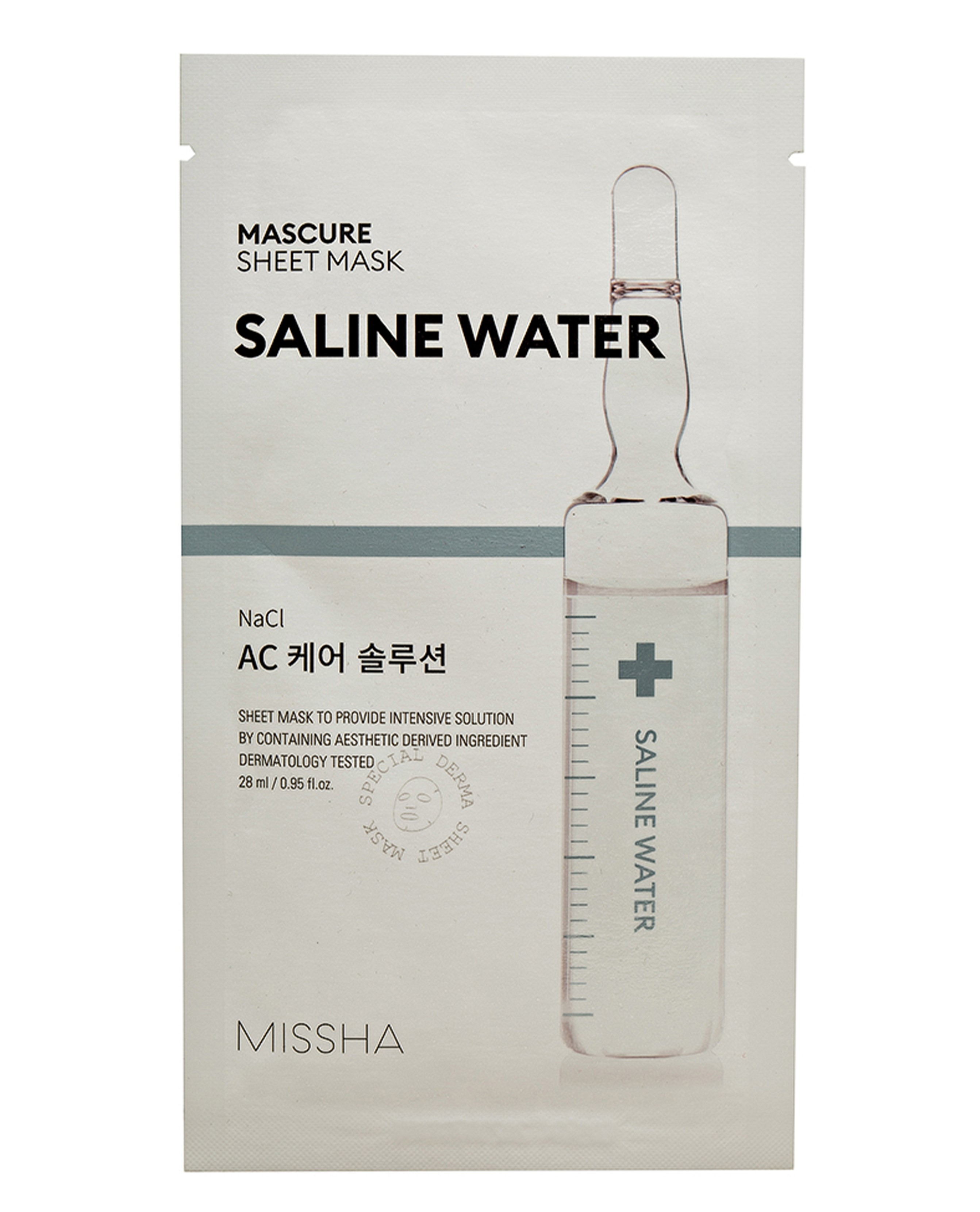 Увлажняющая маска для лица Missha Mascure Solution АС, с экстрактом соленой воды , 27 мл - фото 1