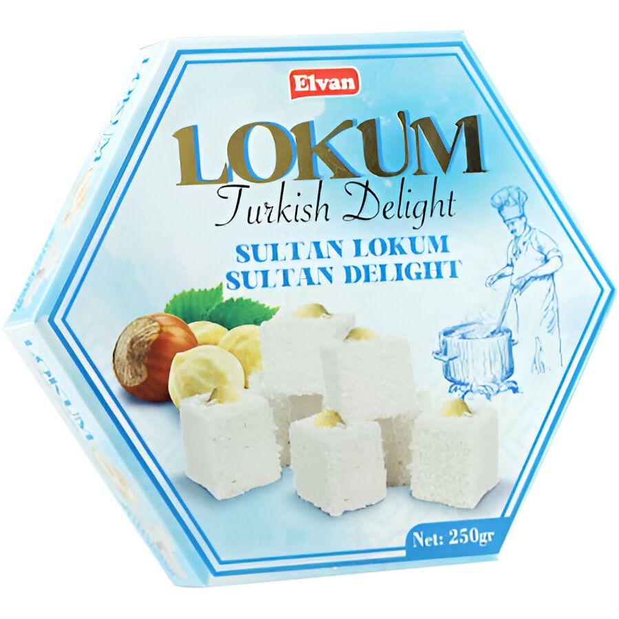 Рахат-лукум Elvan Almond Turkish Delight з фундуком у кокосовій стружці 250 г - фото 1