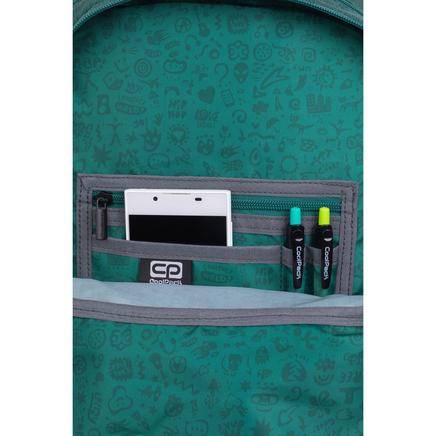 Рюкзак CoolPack Rіder Rpet Duo Colors Green&Black, 27 л, 44x33x19 см (F059767) - фото 5