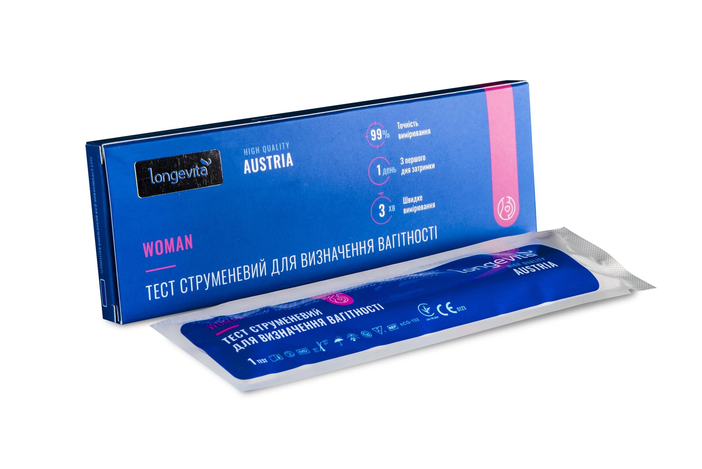 Тест струйный для определения беременности Longevita Woman №1, 1 шт. (TStr/1) - фото 3