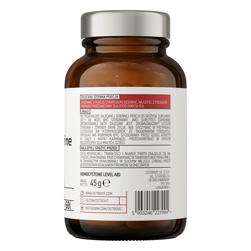 Вітамінний комплекс OstroVit Pharma Homocysteine Level Aid 60 капсул - фото 3