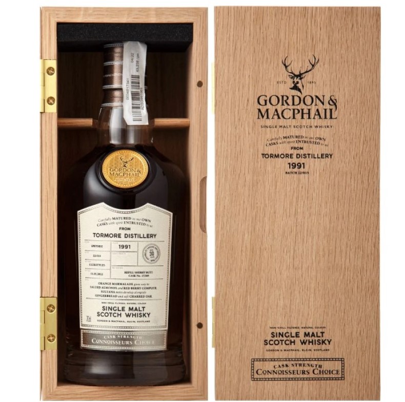 Віскі Tormore Connoisseurs Choice 1991 Gordon&MacPhail Single Malt Scotch Whisky, в подарунковій упаковці, 55.7%, 0.7 л - фото 1