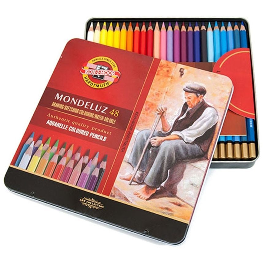 Карандаши цветные Koh-i-Noor Mondeluz акварельные 48 шт. в металлической коробке (372604) - фото 2