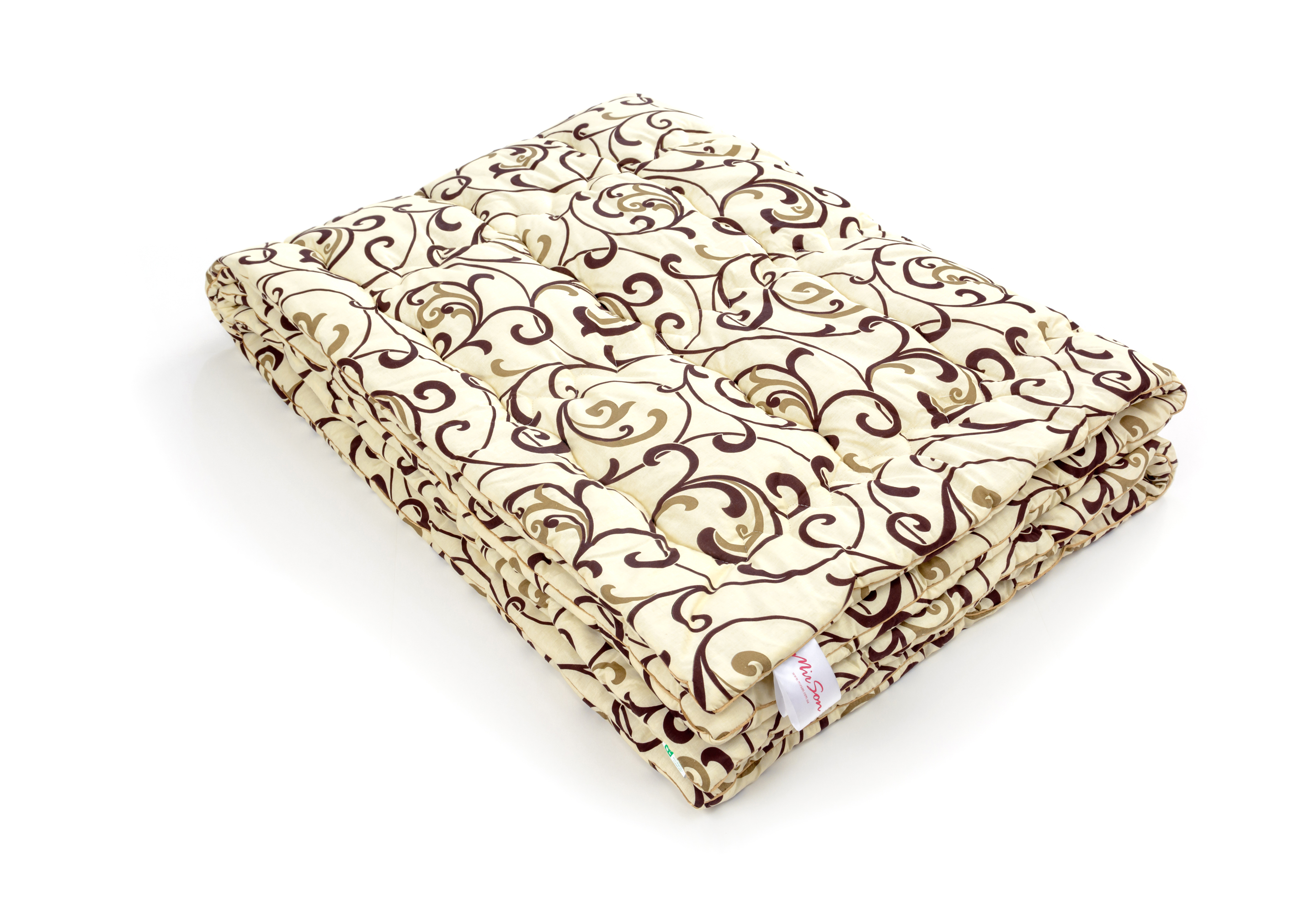 Одеяло шерстяное MirSon Hand Made №162, демисезонное, 200x220 см, бежевое с узором - фото 3