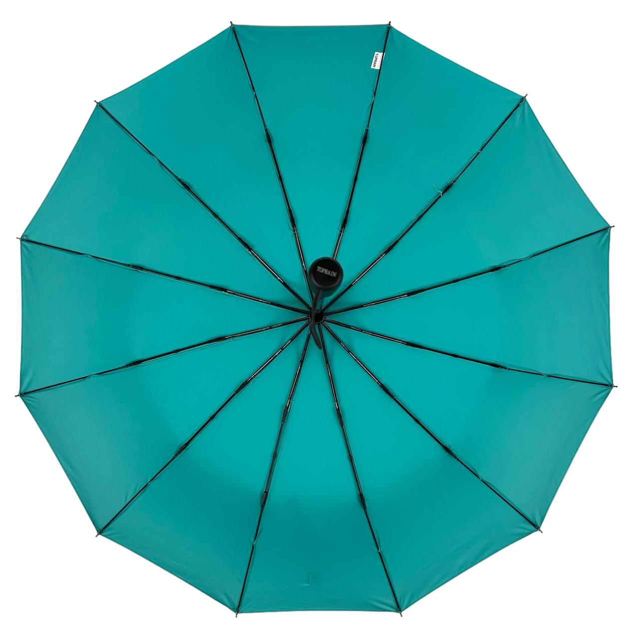 Складной зонтик полный автомат Toprain 105 см бирюзовый - фото 4