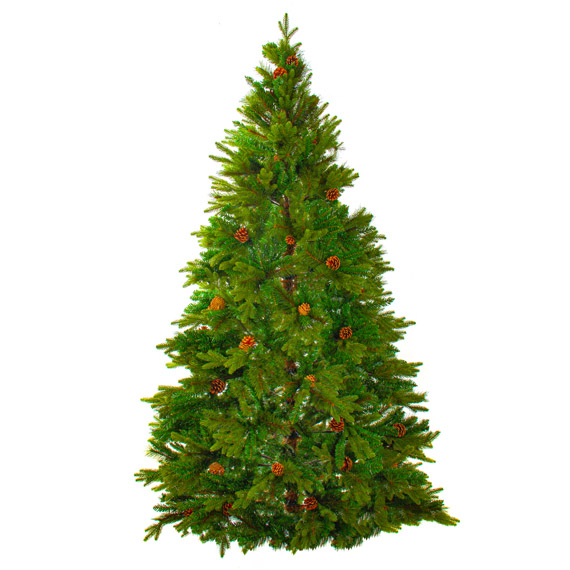 Рождественская сосна 240 см с шишками зеленая (675-011) - фото 1