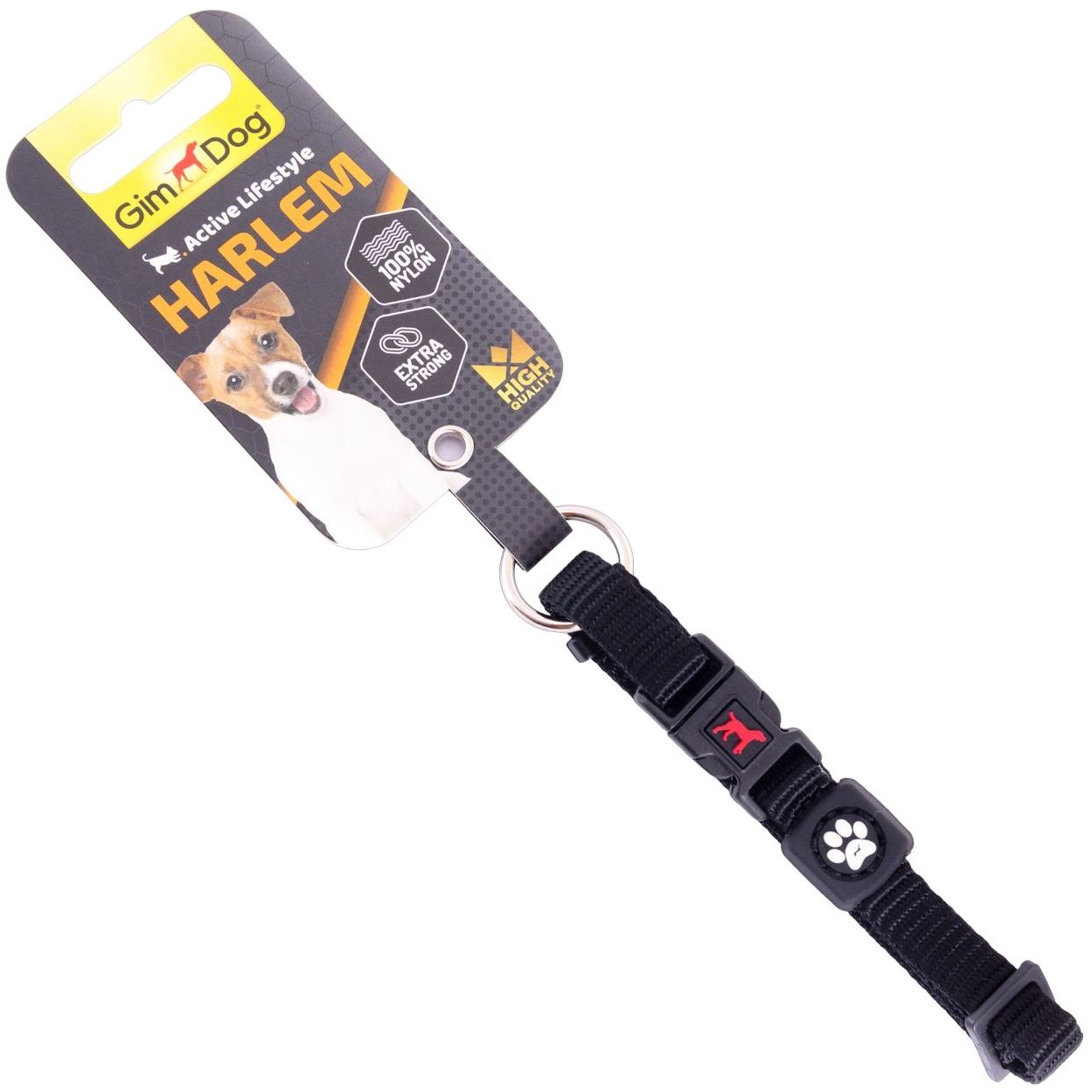 Нашийник для собак GimDog Harlem, нейлон, 25-40х1.5 см, чорний - фото 1