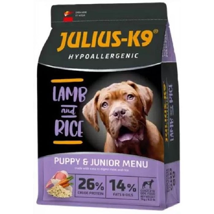 Сухой корм для собак Julius-K9 HighPremium Puppy&Junior, Гипоаллергенный, Ягненок и рис, 3 кг - фото 1