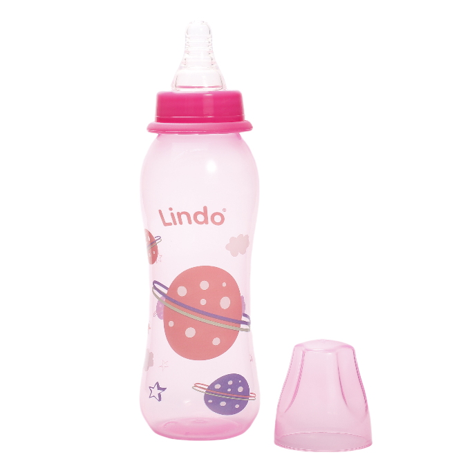 Бутылочка для кормления Lindo, изогнутая, 250 мл, розовый (Li 134 рож) - фото 2