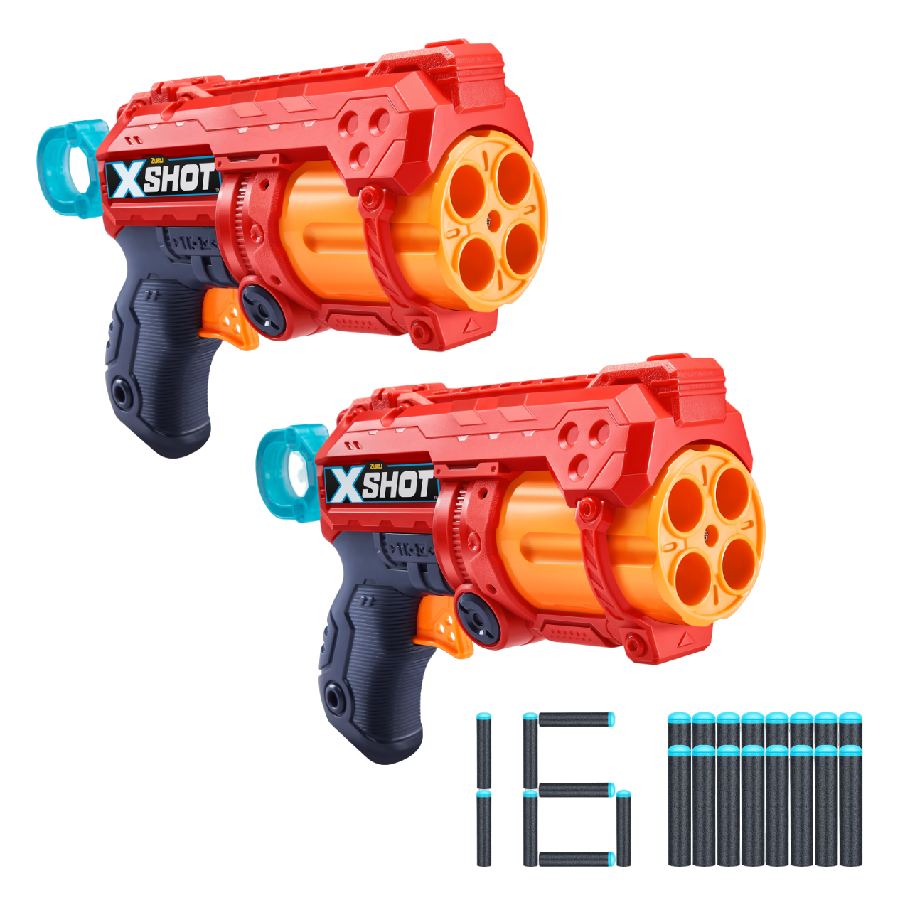 Швидкострільний бластер Zuru X-Shot Red Excel Fury 4 2 PK (36329R) - фото 1