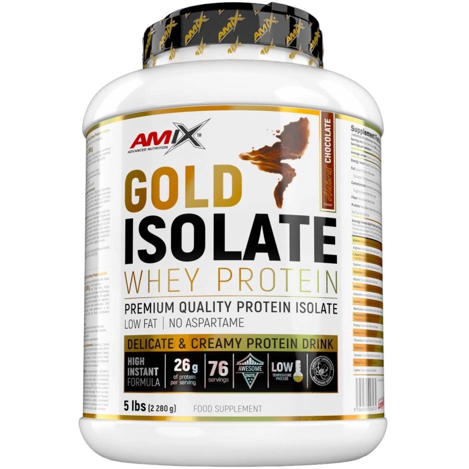 Протеин Amix Gold Whey Protein Isolate Натуральный шоколад 2.28 кг (818099) - фото 1