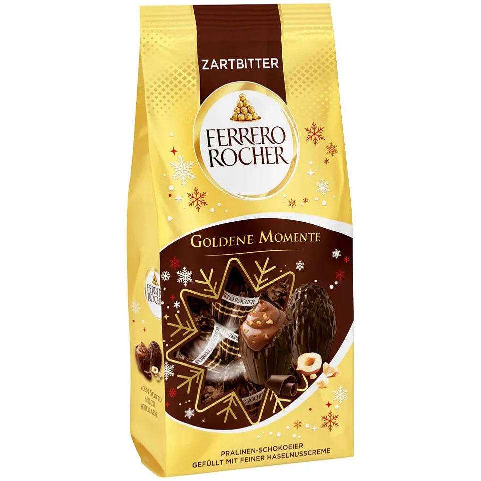 Цукерки Ferrero Rocher Goldene Momente Zartbitter 90 г (930899) - фото 1