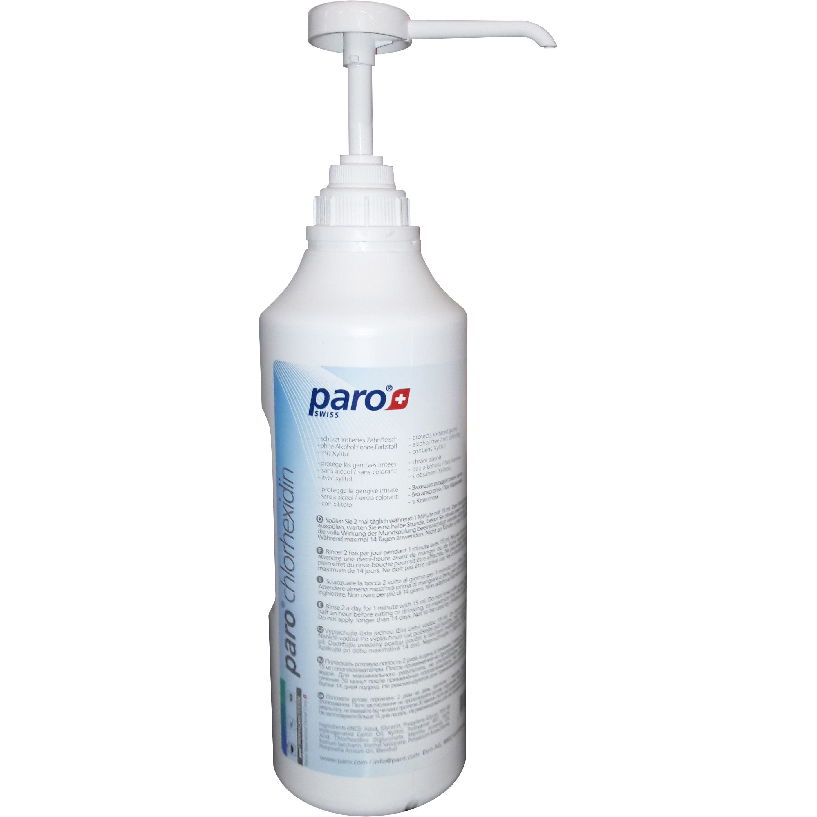 Ополаскиватель для полости рта Paro Swiss с хлоргексидином с дозатором 0.12% 2 л - фото 1
