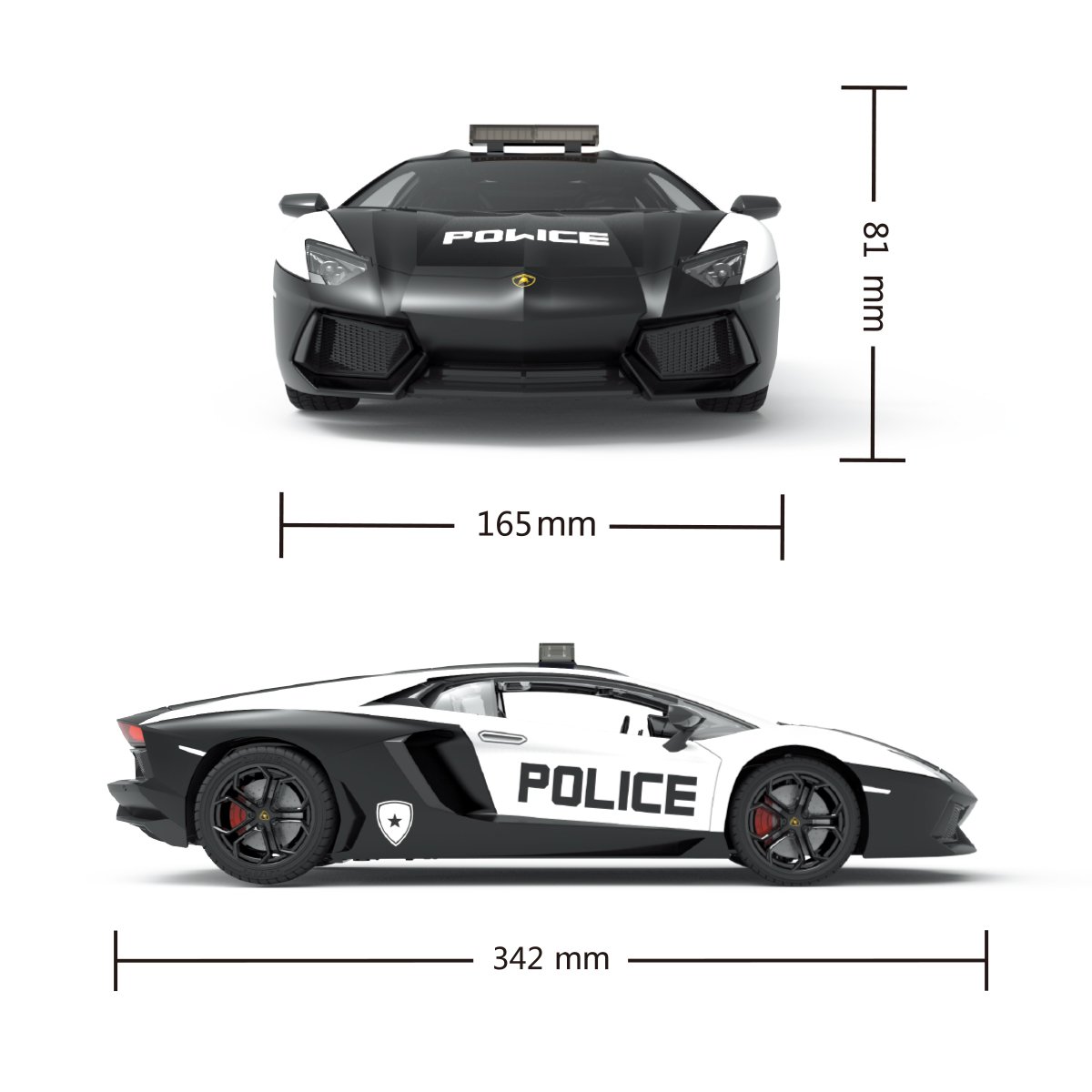 Автомобиль KS Drive на р/у Lamborghini Aventador Police 1:14, 2.4Ghz (114GLPCWB) - фото 6
