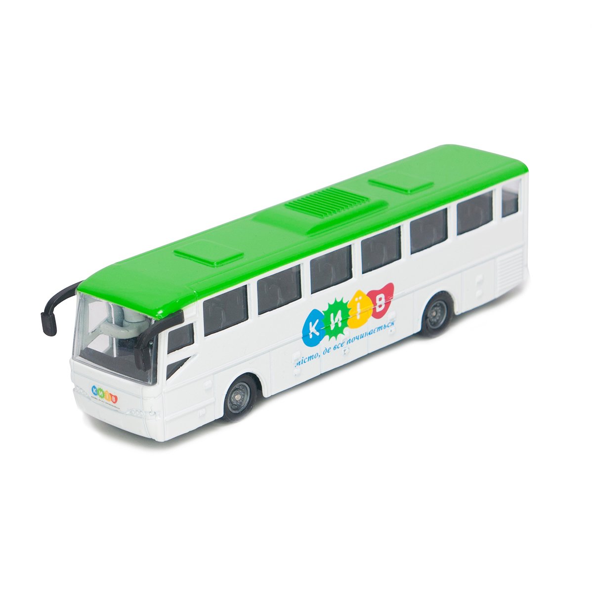 Автомодель Technopark Автобус екскурсійний Київ, білий з зеленим (SB-16-05) - фото 1