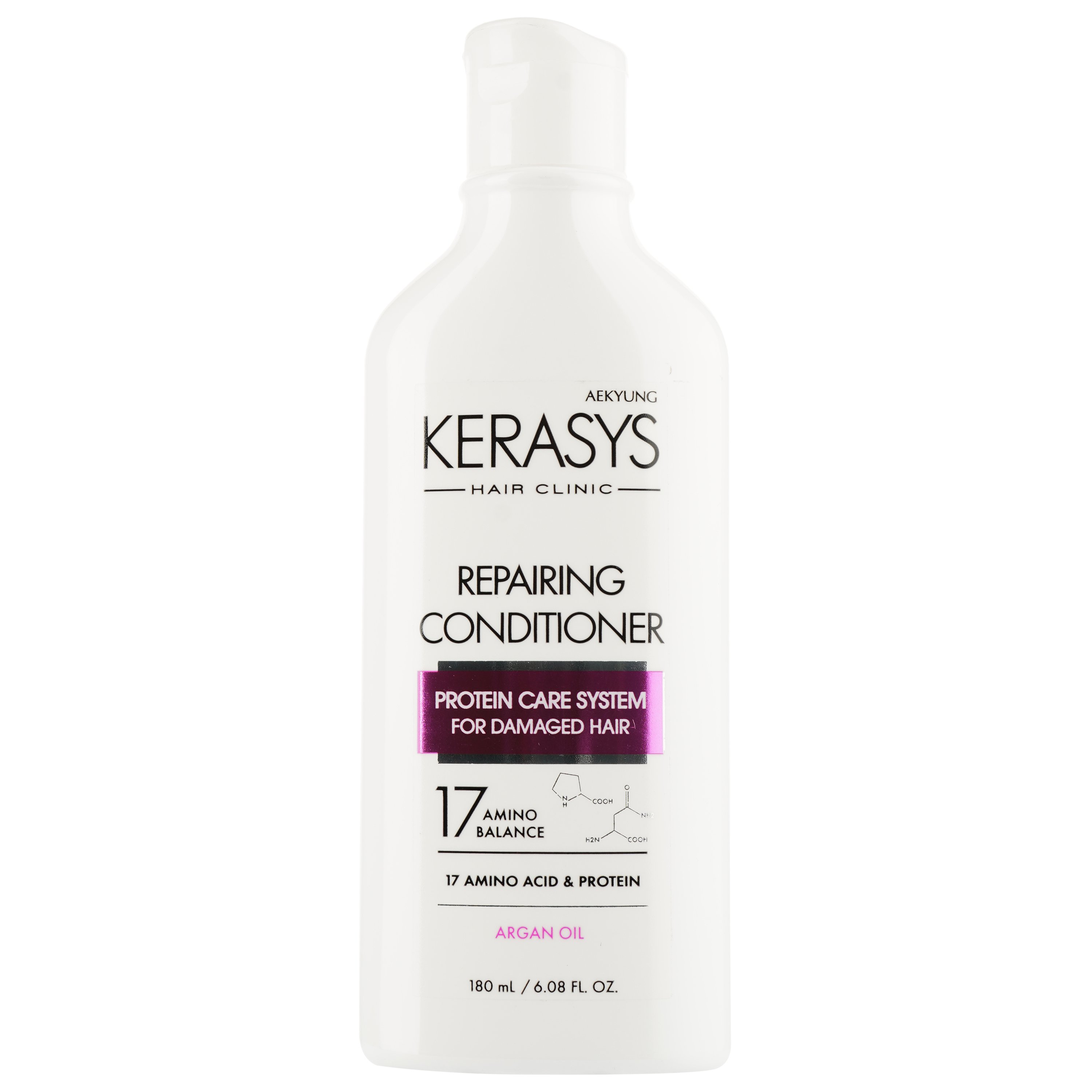 Відновлювальний кондиціонер Kerasys Hair Clinic Protein Care System Argan Oil, 180 мл - фото 1
