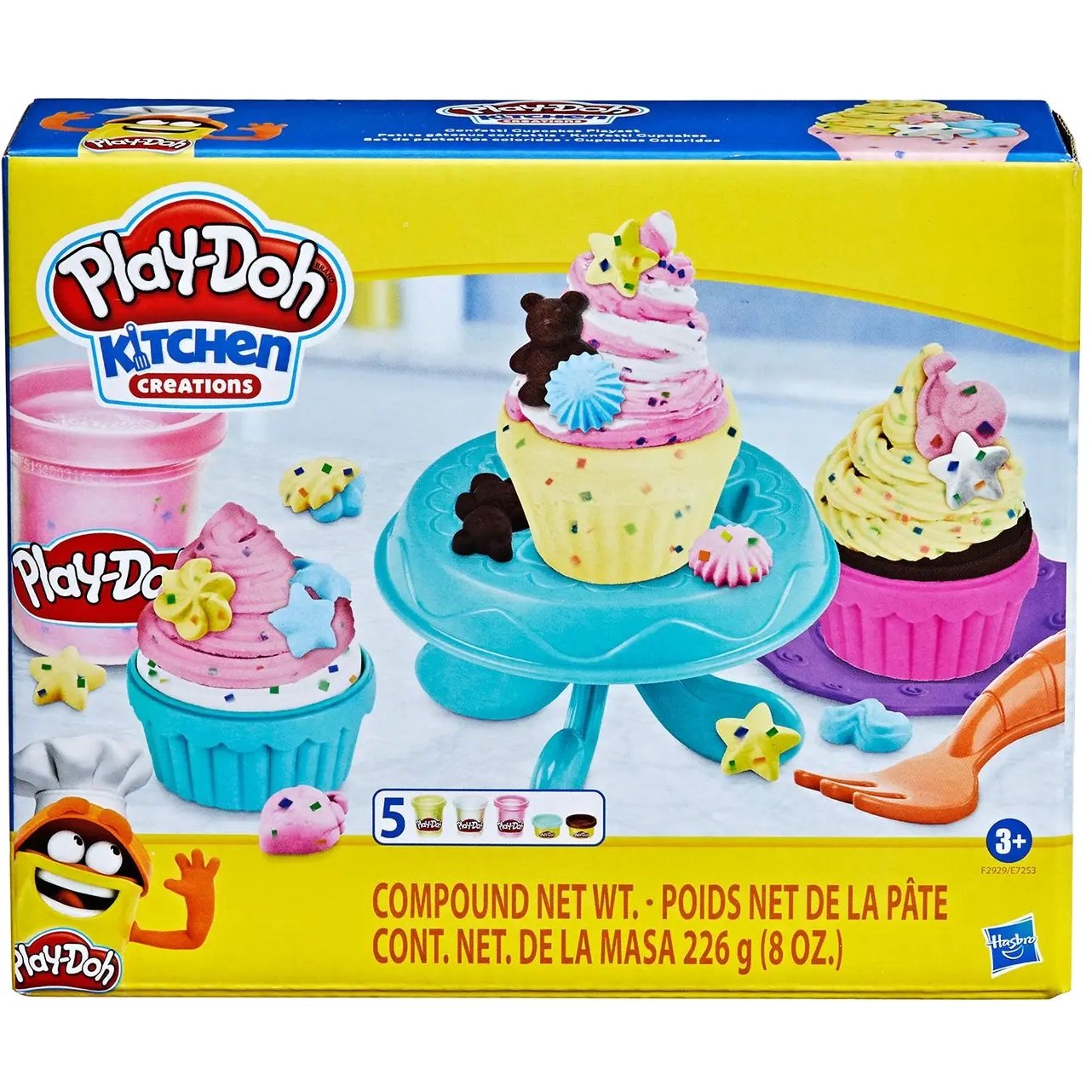Игровой набор для лепки Hasbro Play-Doh Кухонные принадлежности Confetti Cupcakes Playset (F2929) - фото 1