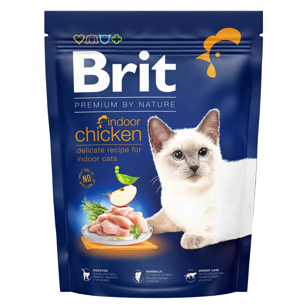 Сухой корм для котов, живущих в помещении Brit Premium by Nature Cat Indoo, 300 г (с курицей) - фото 1