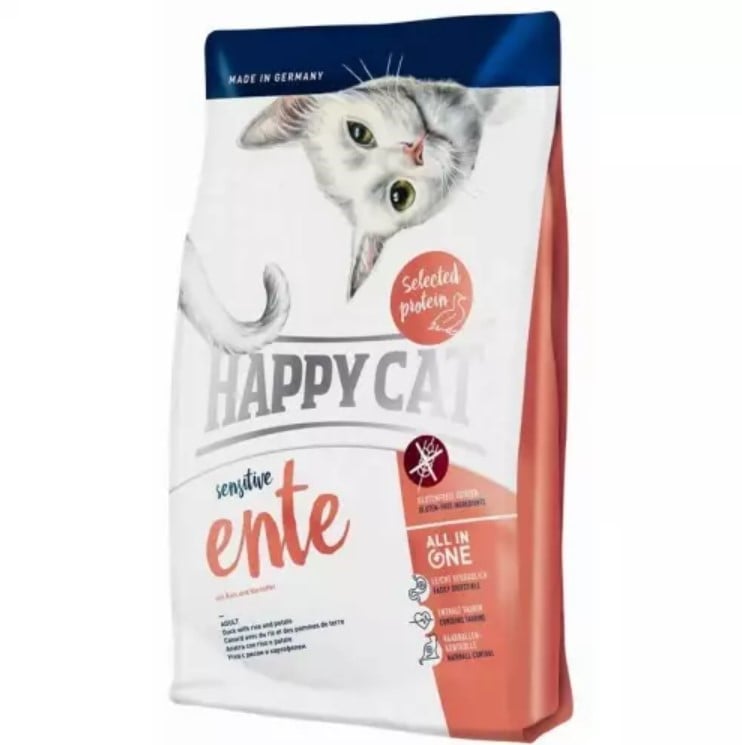 Сухий корм для котів з чутливим травленням Happy Cat Sensitive Ente, з качкою, 300 г - фото 1
