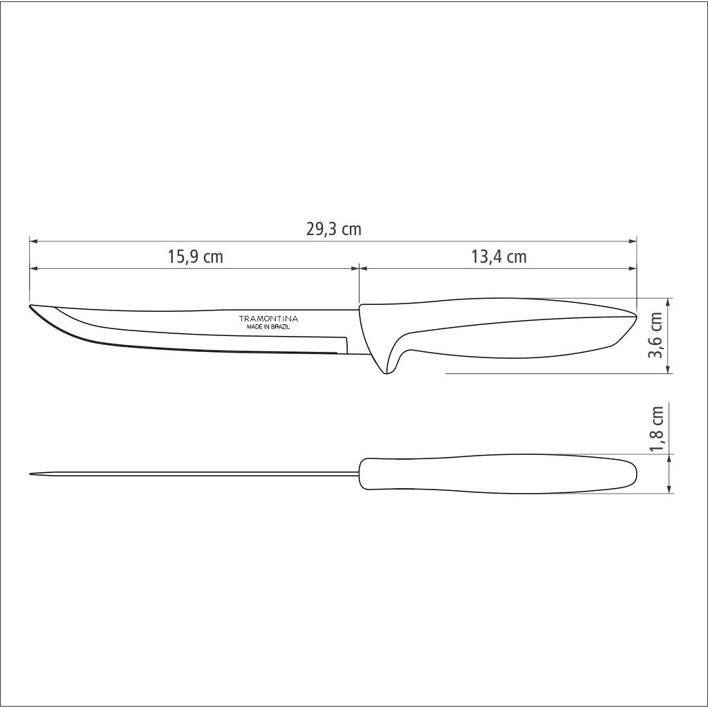 Ніж для нарізки Tramontina Plenus light grey 152 мм (23441/136) - фото 4