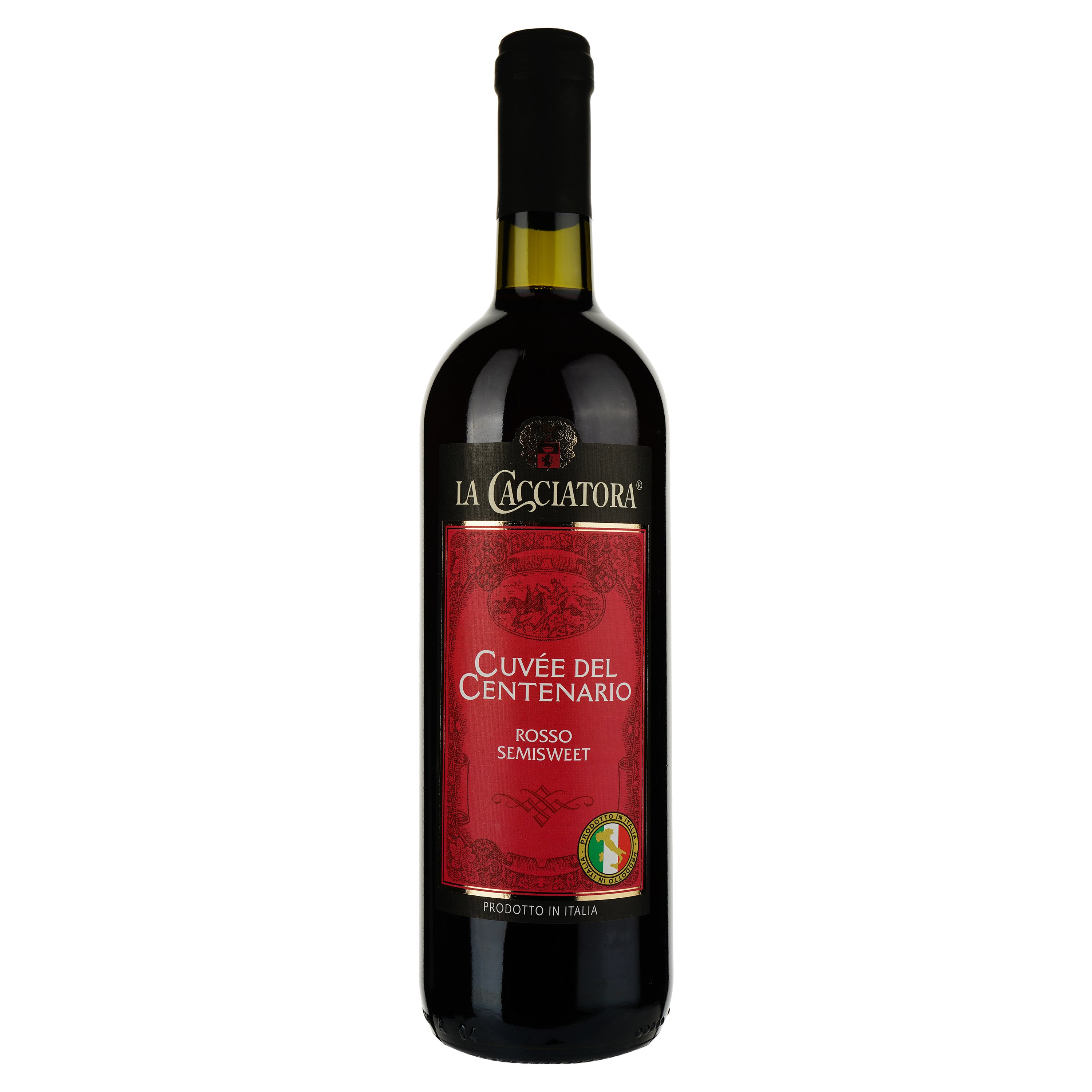 Вино La Cacciatora Rosso, червоне, напівсолодке, 0,75 л - фото 1